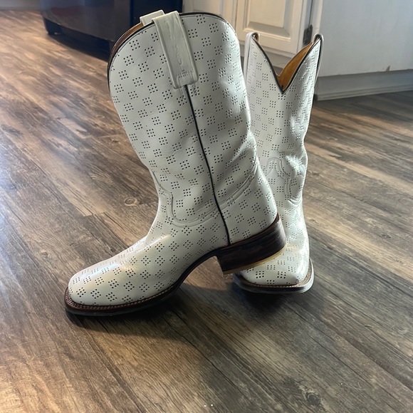 Tim Haul size 10 white wedding boots